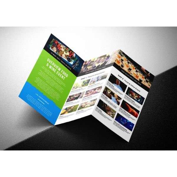 Close-up of professionally printed brochure material